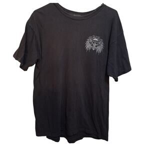 Harley Davidson Cafe Shirt Men's Large Vintage Las Vegas Bikercore Skull Print